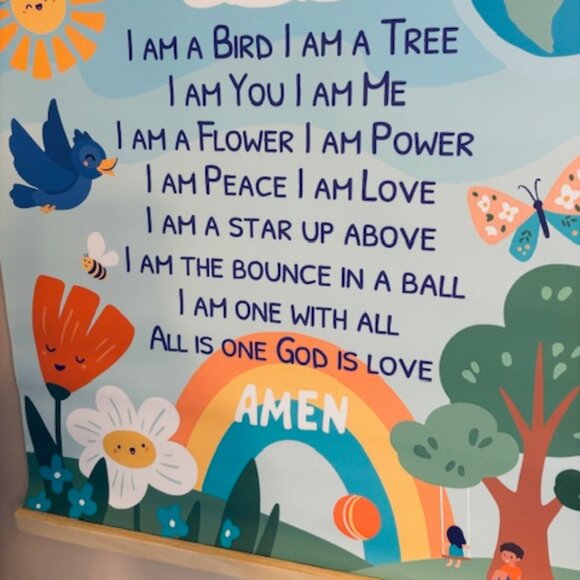 Wall Decor kids Canvas scroll 16x20,pine wood panels,cotton string for hanging. - Picture 3 of 9